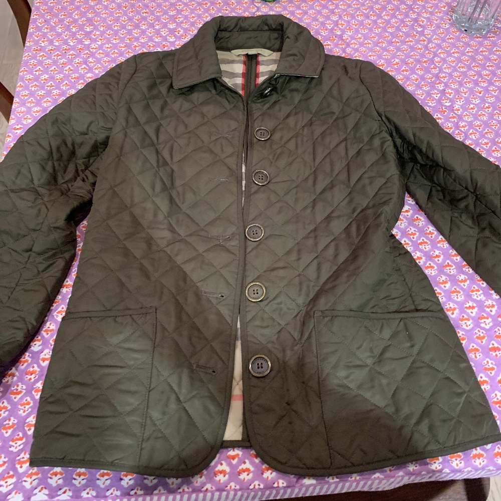 Burberry Brit Olive Green Quilted Jacket